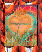 Sacred Heart (22x28 inches) free 12x12 canvas paint palette