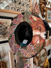 Fox heart shape hat painted top and bottom with beaded hat band