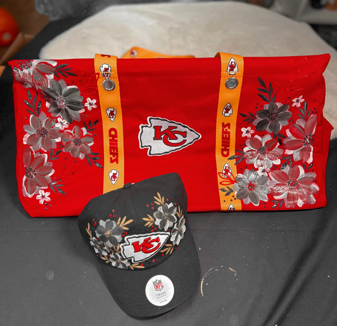 HUGE In your face- Kansas City Chiefs red tote bag