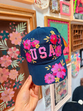 Hot pink USA baseball cap