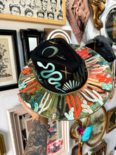 Sunrise Desert with moons and teal turquoise snakes size large