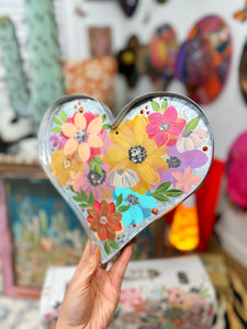 Metal floral heart