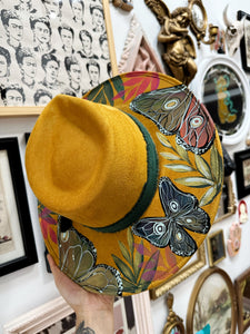 Top and Bottom mustard butterfly hat