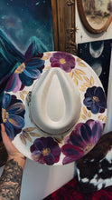 Extra wide brim jewel toned florals
