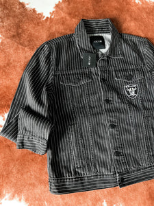 Raiders Denim Jacket size m nwt