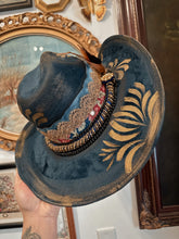 Navy Blue Cowgirl Hat with Gold and Beaded work (1 of 1)