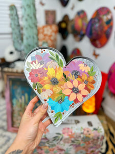 Metal floral heart