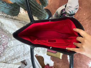 Hand painted 90s HOBO brand spacious long shoulder bag