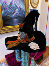 “Copper, black and florals” witch hat