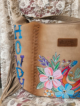 Tan fringe: Howdy tattooed cowgirl crossbody purse