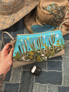 Desert Skies hand painted unique vintage shape purse