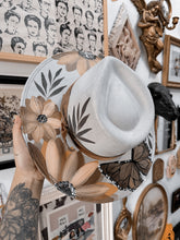 Gray butterfly hat top and bottom painted