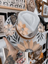 Gray butterfly hat top and bottom painted