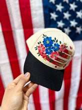 Cream and black Americana cap