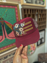 Burgundy and gold American flag