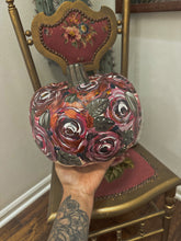 ￼Copper roses hand painted heirloom ￼pumpkin