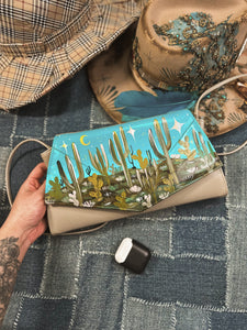 Desert Skies hand painted unique vintage shape purse