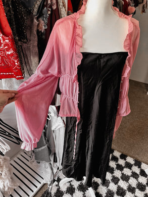 Pink Flowy Whimsigoth layering top size L