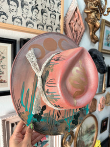 Metallic Pink with Gray (top and bottom painted