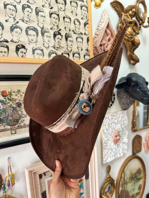 Brown classy cowgirl hat