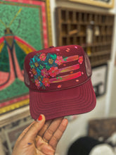 Burgundy and pink American flag