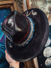 Outlaw witch hat with tarot cards and snake
