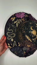 Deep green, black and purple shimmer witchy hat