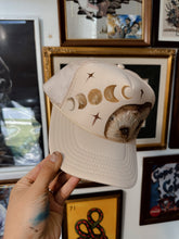 Owl and moons trucker cap