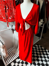 Anthropologie flowy red dress size M