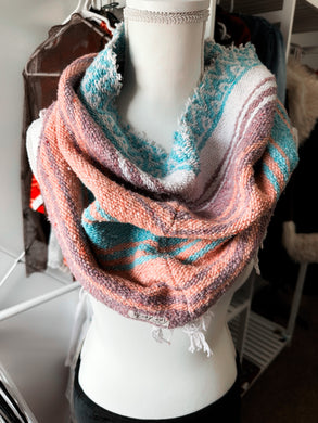 Handmade Mexican blanket cowgirl scarf