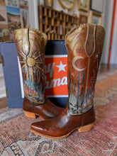 Brand new in box Tony Lama 15’ cognac leather desert painted cowgirl boots size 8