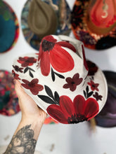 Heart shape cowgirl hat with red florals