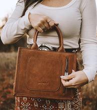 Black concho with copper genuine cowhide purse