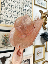 Rose gold glitter cowgirl hat (top and bottom)