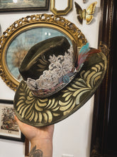 Olive Green with Gold and Turquoise beaded work size S