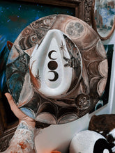 Nuetral animals of the night cream hat (free 2nd nuetral hand painted fall leaves hat)