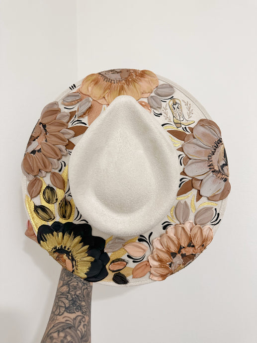 Cowgirl boot textured floral hat