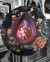 Retro spooky orange, purple, silver and gold