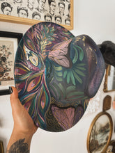 Whimsical color shifting with gold butterfly peacock hat