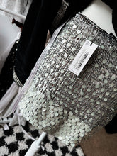 NWT: Silver cream sequence skirt size medium-6￼