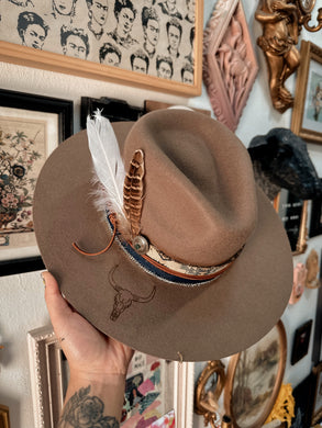 100% wool stiff brim tattooed hat