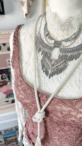 Whimsigoth free people top, Japanese lace top and 2 necklaces