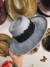 Blue with Black Lace and beaded work