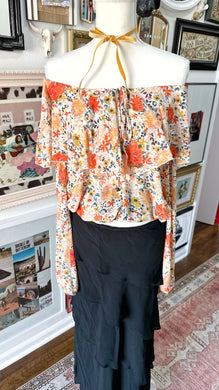 Free people cottagecore flowy baggy romper top size S/m