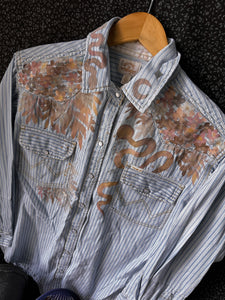 Wrangler X Billabong pearl snap fits like M/L