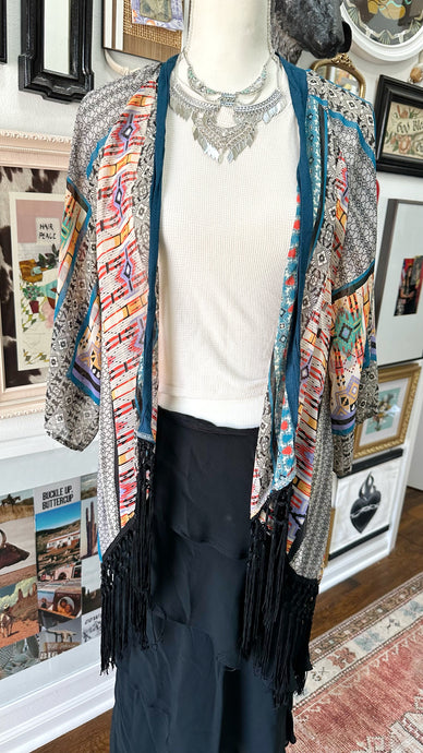 Boho fringe duster size m