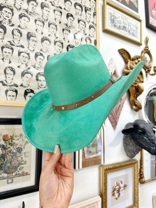 Turquoise Green Cowgirl Hat