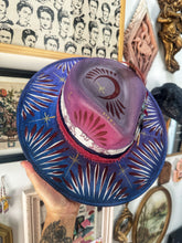 Color shifting whimsical hat- TOP AND BOTTOM painted