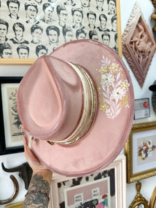 Blush Pink White floral outlaw hat