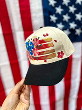 Cream and black Americana cap